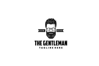 Muhteşem Sakallı Adam Logosu Amblem Renkli Tasarım Logosu