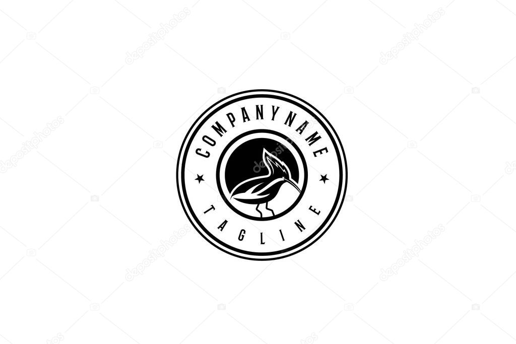 Canary Bird Lineart Logo Design Emblem Circle Design Logo Inspiration