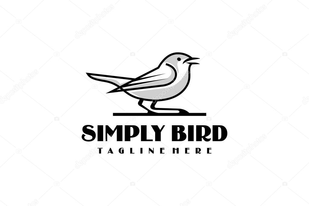 Outline Beautiful Bird Animal Logotype Background Black Outline Animal Logo Inspiration