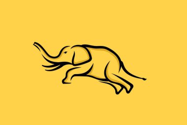 Fil başlı logo tasarım şablonu. Fil kafası logosu harika. Bir fil kafası çizgisi sanat logosu.