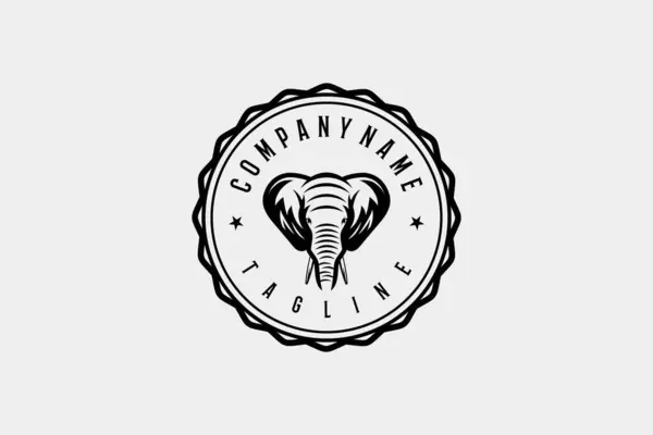 Fil başlı logo tasarım şablonu. Fil kafası logosu harika. Bir fil kafası çizgisi sanat logosu.