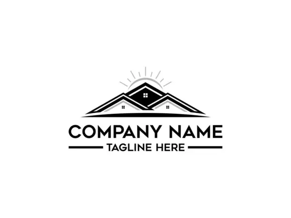 Ev Gayrimenkul Ana Hattı Mimari İnşaat Sanatsal Sözleşme Yaratıcı Tasarım Vektörü Logosu