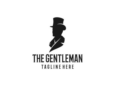 Top Hat Simgeli Adam Hipster Element Tasarımı Beyefendiler için Sakal Silueti