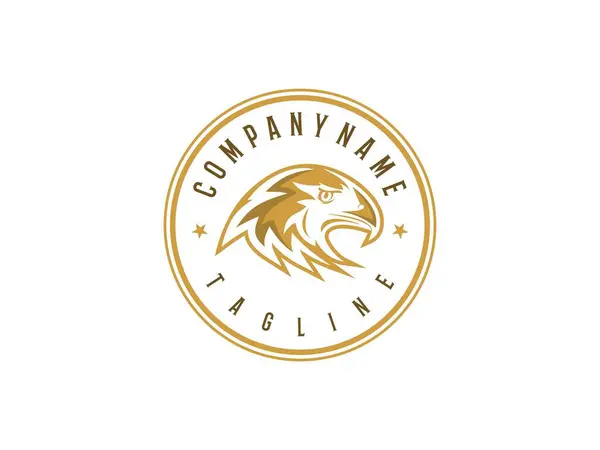 Muhteşem Altın Kartal Çemberi Kuş Doğası Vahşi Yaşam Yırtıcı Hayvan Logosu Tasarımı Şablon Kuş Tasarımı
