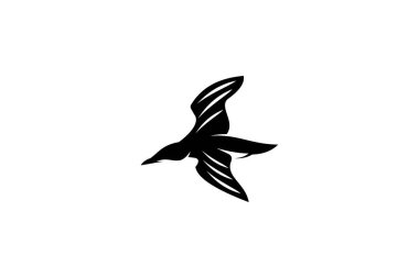 Kanada Antartika Murre Kuş Logosu Uçan Kuş Siyah Arkaplan İlhamı