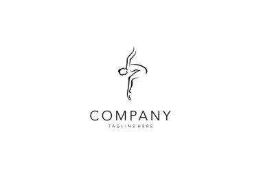 Güzel Dış Hatlar Pilates Dengesi Vücut Formu Tasarım Tasarımı İlham Logosu Kara Arkaplan