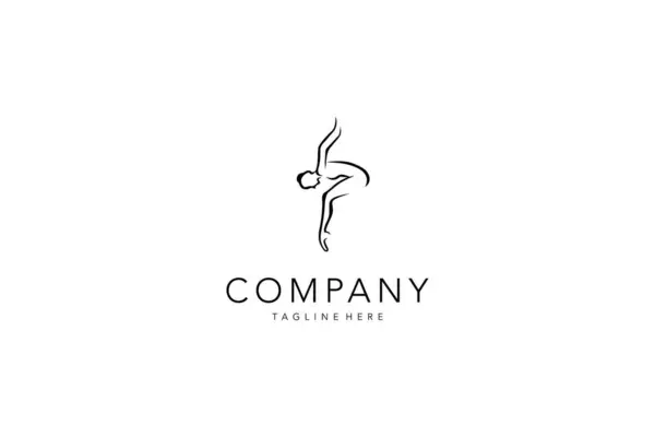 Güzel Dış Hatlar Pilates Dengesi Vücut Formu Tasarım Tasarımı İlham Logosu Kara Arkaplan