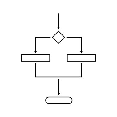 Çizim tarzında akış şeması boş. Infographic tasarım şablonu. Ok vektör simgesi. Siluet vektörü. 
