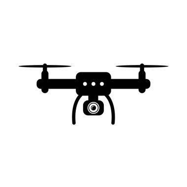 Drone, kuadkopter izole vektör simgesi beyaz arkaplanda. İHA simgesi, her amaç için büyük tasarım.