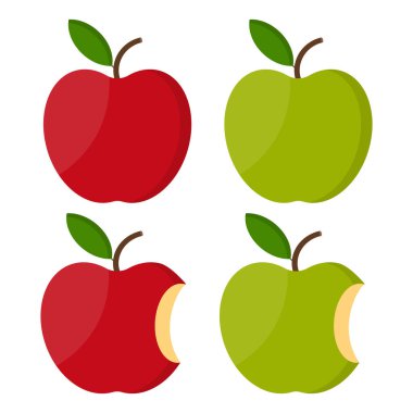 Apple düz vektör simgesi. Apple, her amaç için harika bir tasarım. Taze sağlıklı yiyecekler..