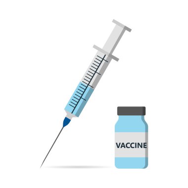 Covid-19 aşı enjeksiyon vektör ikonu. Coronavirus aşısı vektör geçmişi. Coronavirus, covid-19 konsepti.