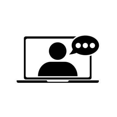 Çevrimiçi eğitim, web arkaplan tasarımı için eğitim vektör simgesi. Online eğitim. Video İnternet konferansı simgesi.