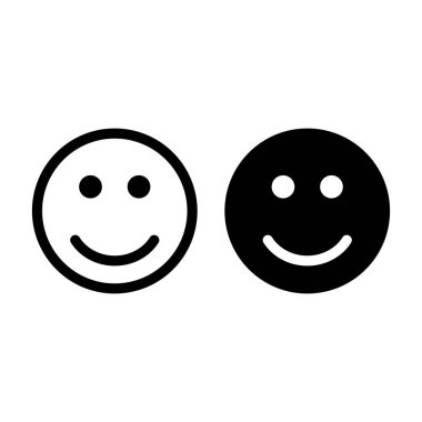 Konsept tasarım için soyut gülen yüz duygu simgesi. Gülümse emoji işareti. Komik gülümseme vektör simgesi. 