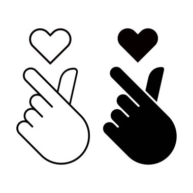 Kore aşk sembolü vektör simgesi. Moda tarzında Kore aşkı. Sembol, logo illüstrasyonu.