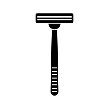 Siyah jilet vektör simgesi. Erkeklerin traş jileti izole vektör ikonu. Siluet illüstrasyonu.