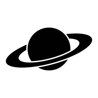 Beyaz arkaplanda Satürn gezegeni simgesi. İzole vektör simgesi. Vektör logosu.