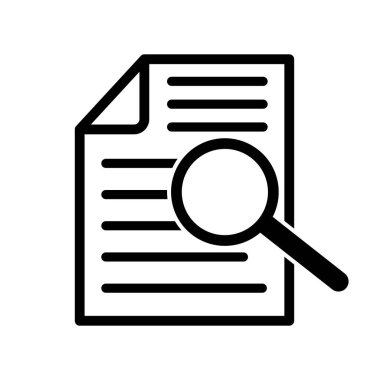 Web tasarımı için arama dosya simgesine sahip simge. Arama belgesi. Vektör dosyası.