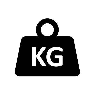 Beyaz arkaplanda kilogram simge vektörü. Web tasarımı için kilo. Simgeyi ölçekle.