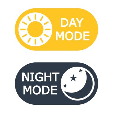 Beyaz arkaplanda gündüz düğmesi olan simge. Kavram tasarımı için gündüz modu olan simge. Vektör kavramı.