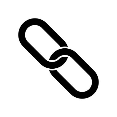 Zincir simgesi vektörü. Bağlantı sembolü. Hiper bağlantı simgesi. İnternet teknolojisi. İnternet ağı.