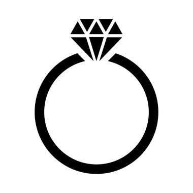 Beyaz arkaplanda elmas vektör simgesi. Düğün sembolü. Vektör 10 Eps.