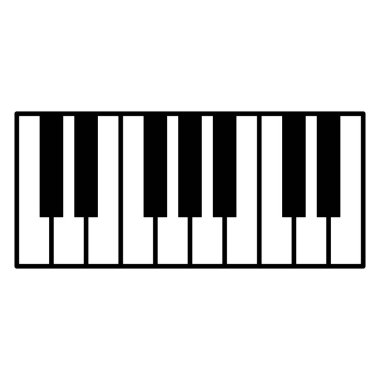 Beyaz arkaplanda piyano klavyesi ikon vektörü. Web tasarımı için piyano ikonu. Eps 10.