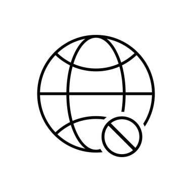 İnternet bağlantısı simgesi vektörü yok. İnternetin olmadığı sembol. İzole vektör. İletişim teknolojisi.