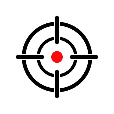 Hedef ikon vektörü. Hedef simge vektörüyle vuruldu. Dart tahtasına nişan al..