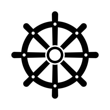 Direksiyon ikonu vektörü. Dümen simgesi modern tarzda. Navigasyon simgesi. 