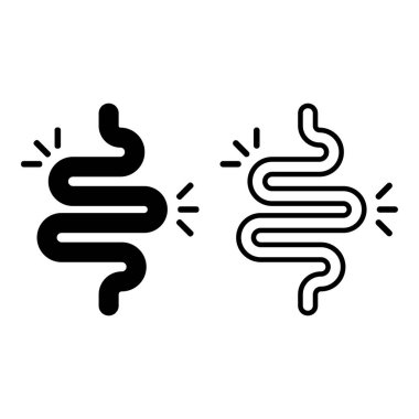 Bağırsak sembolü ikon vektörü. Bağırsak bölgesi. Bağırsak sisteminde sorun var. 