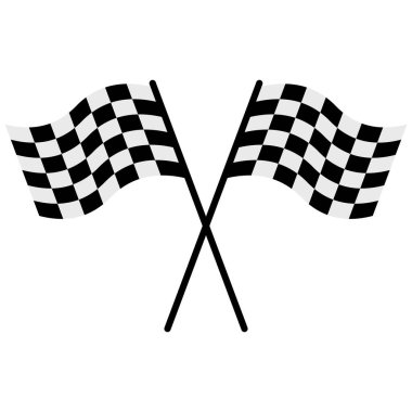 Bitiş bayraklı simge. Damalı bayrak vektör simgesi. Dama bayrağı. Yarış sembolü. 