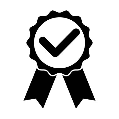Onaylama işareti. Onaylanmış simge vektörü. Kaliteli kalite, kalite garanti sembolü. Garanti rozeti.
