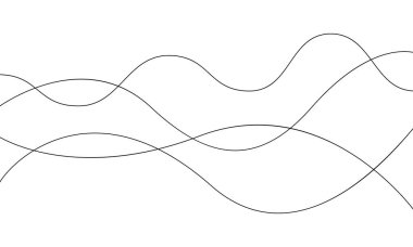 Beyaz arka planda soyut siyah çizgi dalgası. Eğimli çizgiler. Soyut sanat arkaplan vektörü.