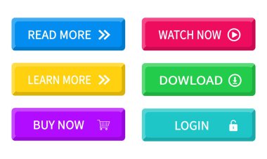 Infographic için modern ayarlama düğmeleri. Web ui dizaynı için düz düğmeler. Web ui tasarımı.