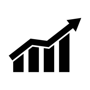 Büyüyen kar ikonu vektörü. Grafik çizelgesi simgesi. Büyüyen grafik. finans büyüme vektörü.