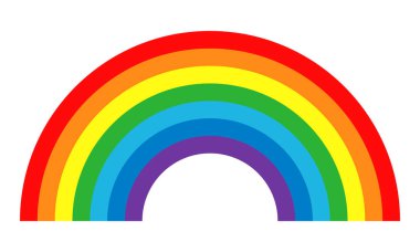 Beyaz arkaplanda gökkuşağı simgesi. LGBT sembolü. Gökkuşağı arka planı. Vektör Eps.