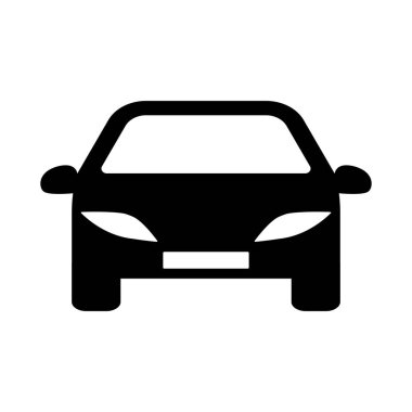 Vektör araba simgesi. Siyah araba silueti. Otomobili şekillendirin. Vektör 10 eps.