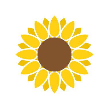 Sarı ayçiçeği ikon vektörü. Dekoratif tasarım için ayçiçeği. Vektör 10 EPS.