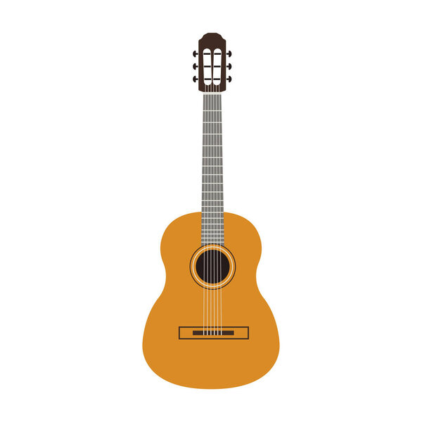 Ilustración Vectores Guitarra Sobre Fondo Blanco Icono Clásico Dibujos Animados — Vector de stock