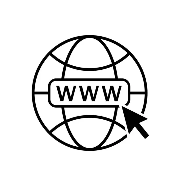Web sitesi vektör simgesi. Web sitesi tasarımı için web simgesine gidin. Dünya internet bağlantısı.