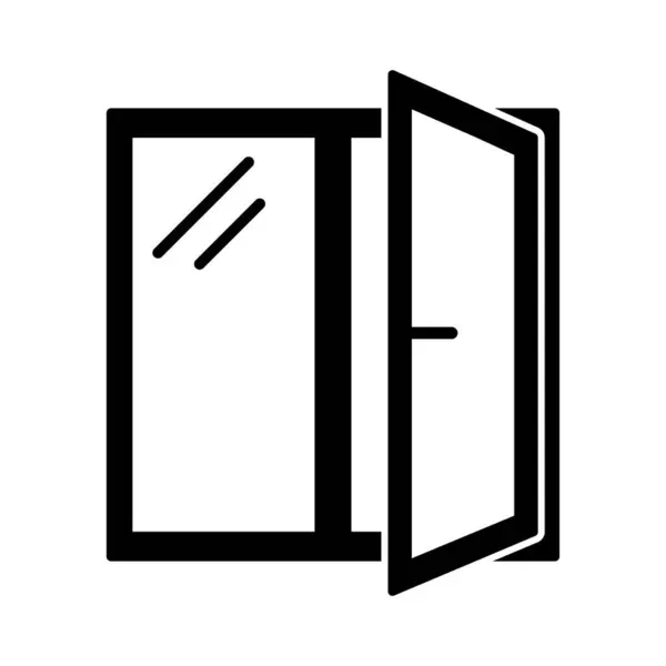 Pencere açık simge vektörü. Evin dış tarafı. Vektör logosu. Modern pencere. Eps 10.