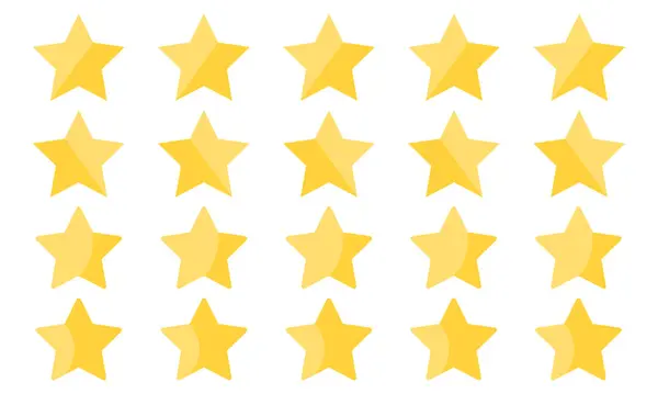 Altın yıldızlarla dolu. Beş sarı yıldız kalite ikonu. Müşteri geribildirimi.