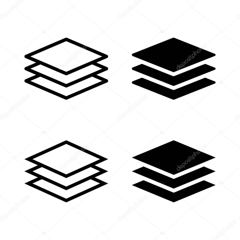 Layers icon vector on white background. Modern icon with layer for web design. Vector logo.