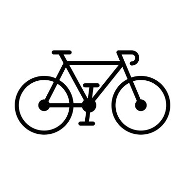 Bisiklet ikonu vektörü. Beyaz arka planda bisiklet simgesi. Siyah bisiklet silueti. Vektör 10 EPS.