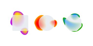 Glasmorfizm stili vektör illüstrasyonunu şekillendirir. Glasmorfik elementte bulanık şekil.