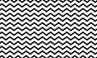 Zig zag çizgisi vektörsüz desen. Siyah ve beyaz dalga çizgileri. Geometrik monokrom süsü.