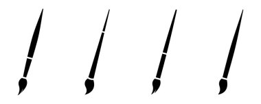 Boya fırçası vektör simgeleri seti. Sanatçı ya da ressam aleti. Vektör 10 Eps.