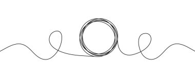 Vektör çemberinin sürekli bir çizgisi. Siyah daire çerçeveli soyut şablon sürekli. Vektör 10 Eps.