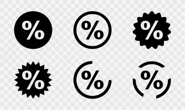 stock vector Set of percent icons vector set. Discount or coupon black icons. Sign percentage.