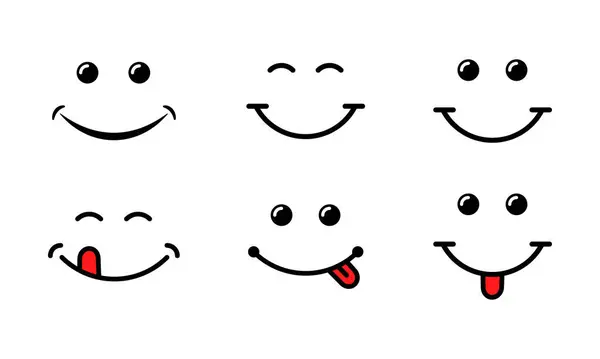 Kırmızı dilli bir gülücük. Gülümse ikon. Uluslararası mutluluk günü ikonu. Vektör 10 Eps.